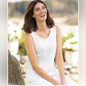 NEW Appleseeds Coastal Cotton Scoopneck Tank 3X